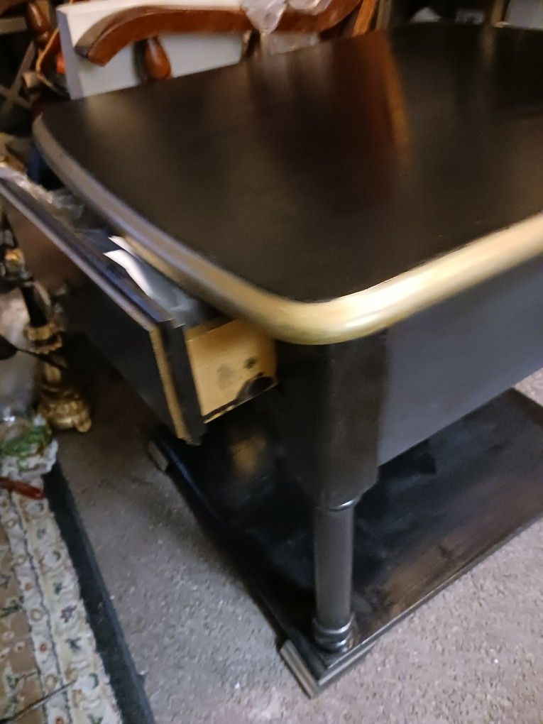 Black Enony End Table/nite Table