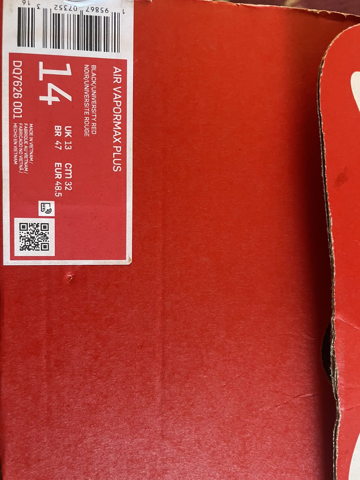 Triple Red Red Vapormax Plus Size 14 Nike Air VaporMax Plus