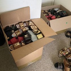 Box Of Mixed Women Sandals For Sale 
