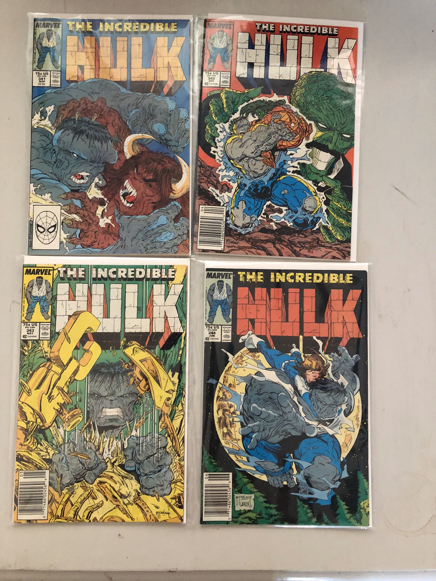 4 Issues From the Incredible Hulk Series: #341, #342, #343, #344!