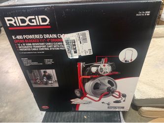 K-400 Drain Cleaning Snake Auger 120-Volt Drum Machine with C-32IW 3/8 in. x 75 ft. Cable + 4-Piece Tool Set & GI Brand New never open