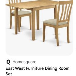 EastWest Oak Finish Dining Set