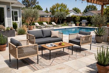 4-Piece Rope-Wrapped Outdoor Patio Furniture Set - NUOV