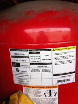 Husky 80 gallon compressor