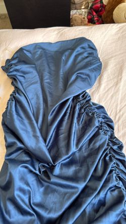 Fashionnova blue leather dress