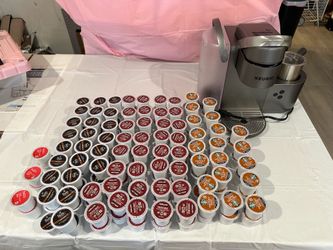Keurig Coffee Maker + Milk Frother + 161 K-Cups