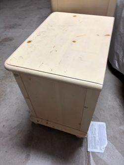 Cream Painted Wood Nightstand