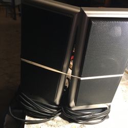 plug in preamplified tall speakers