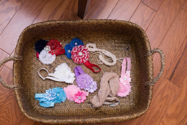 Newborn to sitter headbands photography