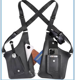 Large Double Shoulder Armpit Bag Anti-Theft Underarm Holster Bag Vintage Concealed Carry Bag for Men