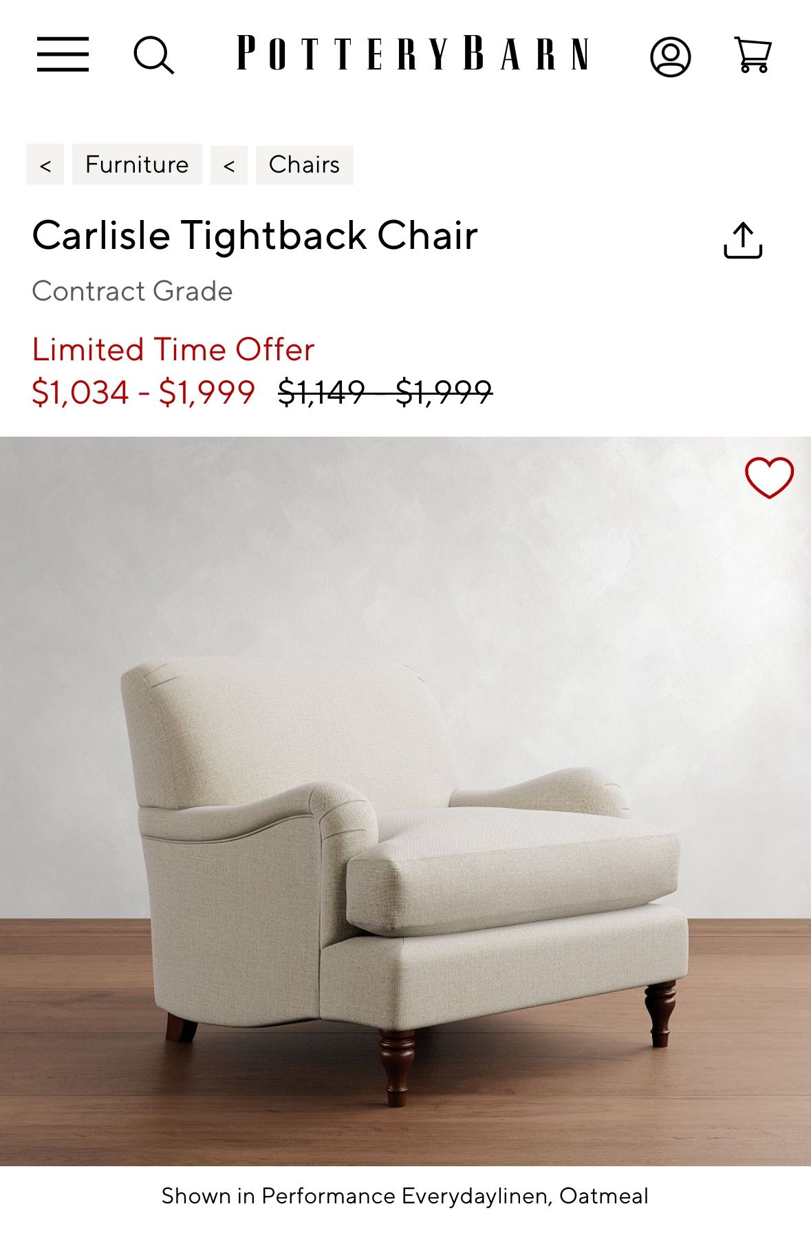 Pottery Barn Carlisle Chair