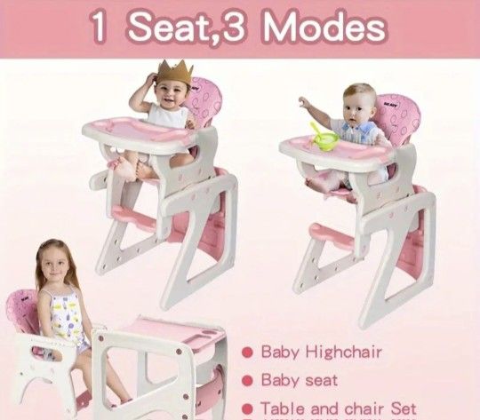 NEW! 3 In 1 High Chair Convertible / Activity Table