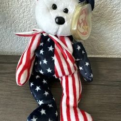 Ty Beanie Baby Spangle W/ Tags & Protector - Pre Owned