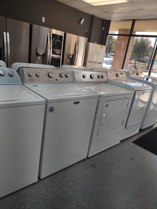 MAYTAG WASHER 4.2 AND DRYER SET AUTO SENSING DEEP WATER WASH RINSE OPTIONS
