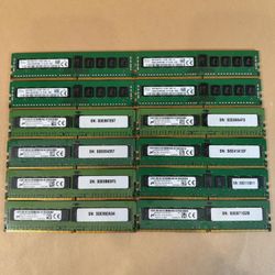 MIXED LOT 12x 8GB (1x8GB) RAM DDR4 2133MHz ECC REG SERVER MEMORY RAM
