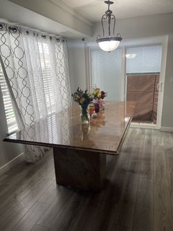 Granite Juparana persia Dining Table with Pedestal Base