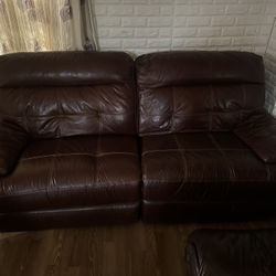 Brown Leather Couch