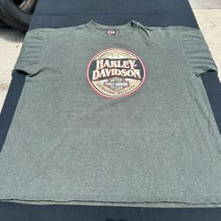 Harley Davidson 2XL Double Sided Gary Bang Short Sleeve T-Shirt Camo Green USA