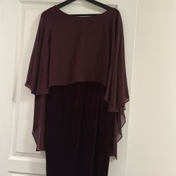 Classy burgundy velvet midi dress 👗 