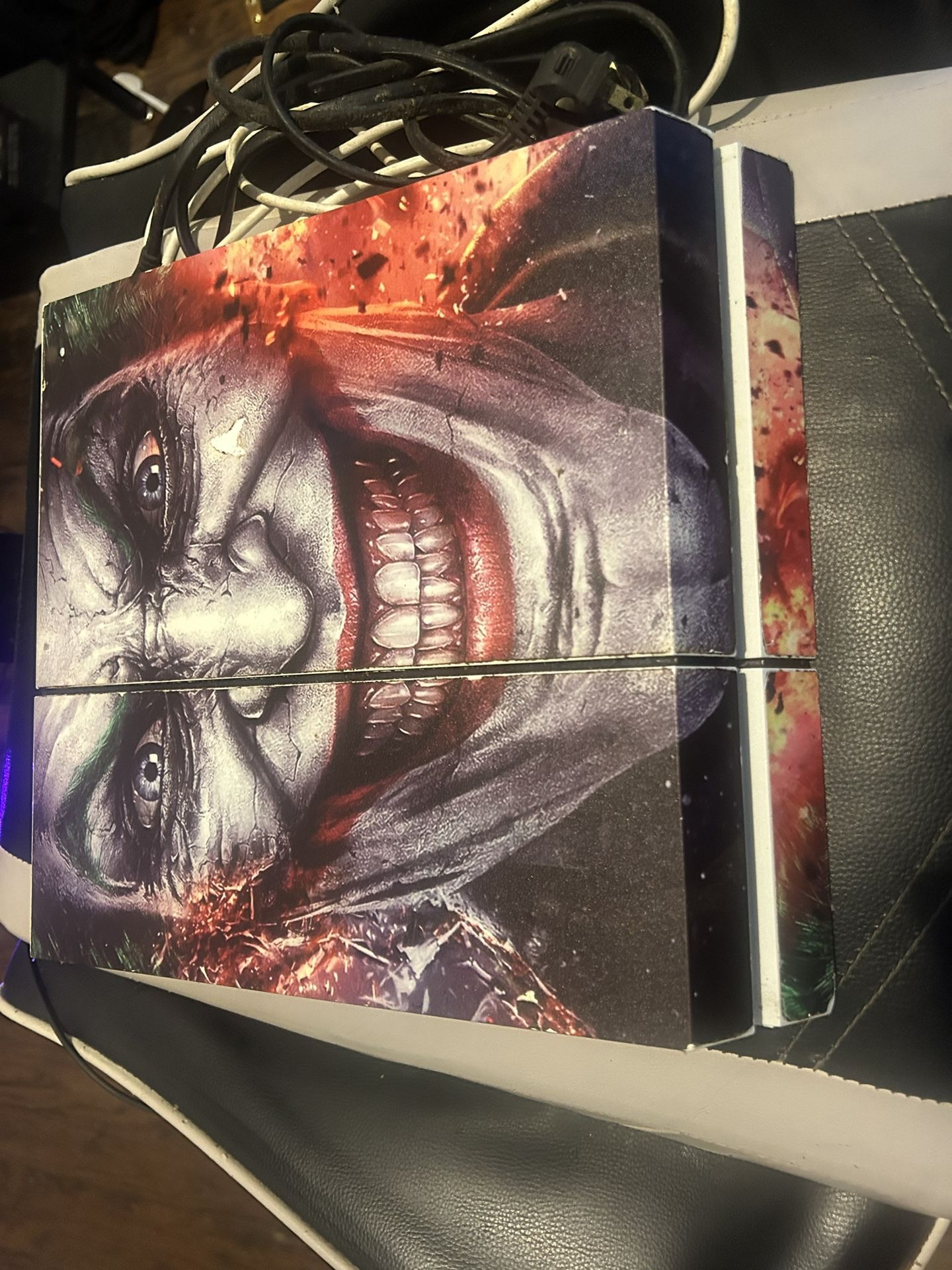 Sony PlayStation 4 (Joker skin) With Wires but no controller