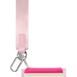 Mum's memory Slim Minimalist RFID Wallet Card Holder for Men & Women,Zippered front and rear 6-pocket wallet Card Holder Match Wristlet Keychain(Pink)