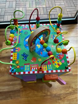 Wooden activity cube