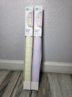Lot of 2 - U Teach Decorative Contact Paper Rolls 17" x 96" Pastel Grid & Checkerboard