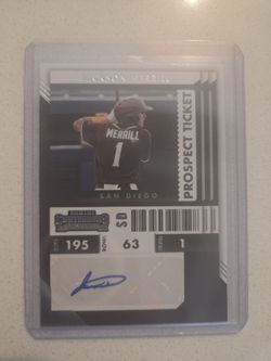2022 Jackson Merrill Panini Contenders Prospect Autograph Rookie Sd Padres