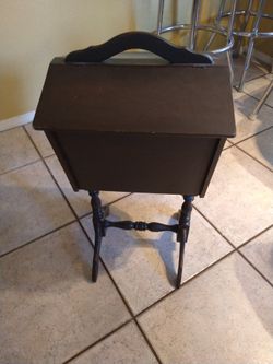 Cute Little Sewing Box On Stand