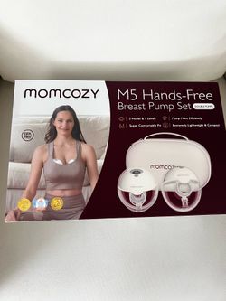 Momcozy M5 Hands-Free Wearable Electric Breast Pump Set: Double Pump System, USB Powered, Includes Carrying Case