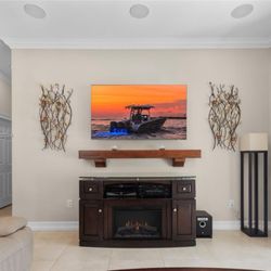 Entertainment Console With Fireplace