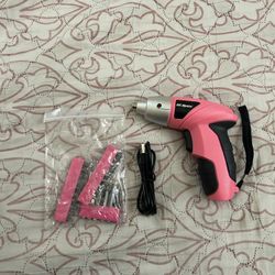 Hi-Spec 3.6V USB Rechargeable Electric Screwdriver Kit - Pink Power Tool Set