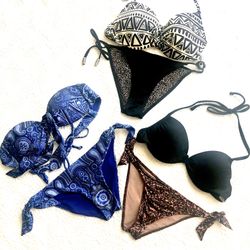 NWOT Lot of Mix-n-match bikini tops and bottoms