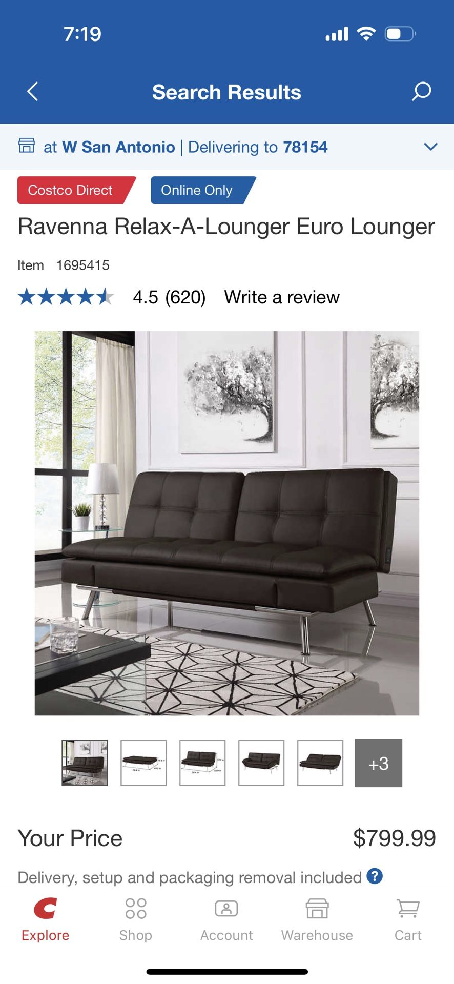 Ravenna Relax-A-Lounger Euro Futon Leather