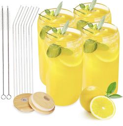 Glass Cups With Lids And Straw