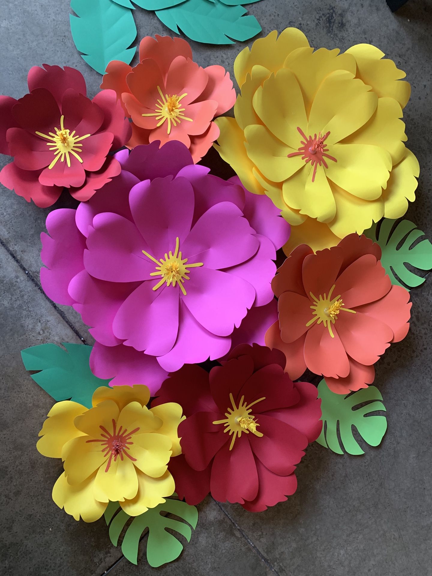 Colorful paper flowers