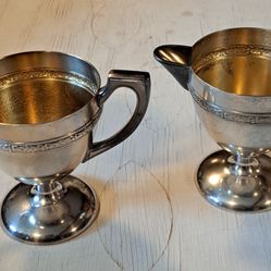 Benedict Silver Plated Creamer And Sugar