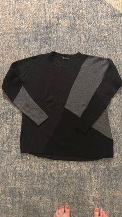 Smartwool Black and Gray Color Block Crewneck Sweater