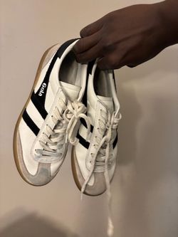 Gola White Low-Top Sneakers with Black Stripes