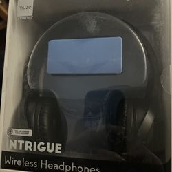 Muze By Vivitar INTRIGUE Black Bluetooth Headphones New In Box 