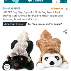 Hipipet Dog Toys Squeaky Plush Dog Toys 2 Pack