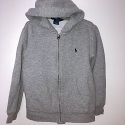Polo Ralph Lauren Gray Hoodie Sweat Jacket Boys Sz 6