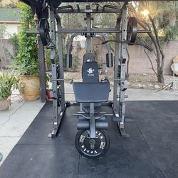 Vesta Fitness Smith Machine 1001 w/Bench Attachment | 230lb Bumpers Olympic Weights | 7ft Olympic Bar | Fitness | Gym Equipment | FREE DELIVERY 🚚 