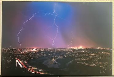 Original San Diego Lightning Storm Canvas – 4’ x 3’ Large Format Wall Art (Like New)