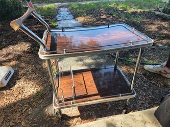 MCM bar cart on casters