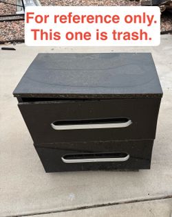 Two drawer black nightstand