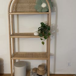 Arched Rattan Bookcase
