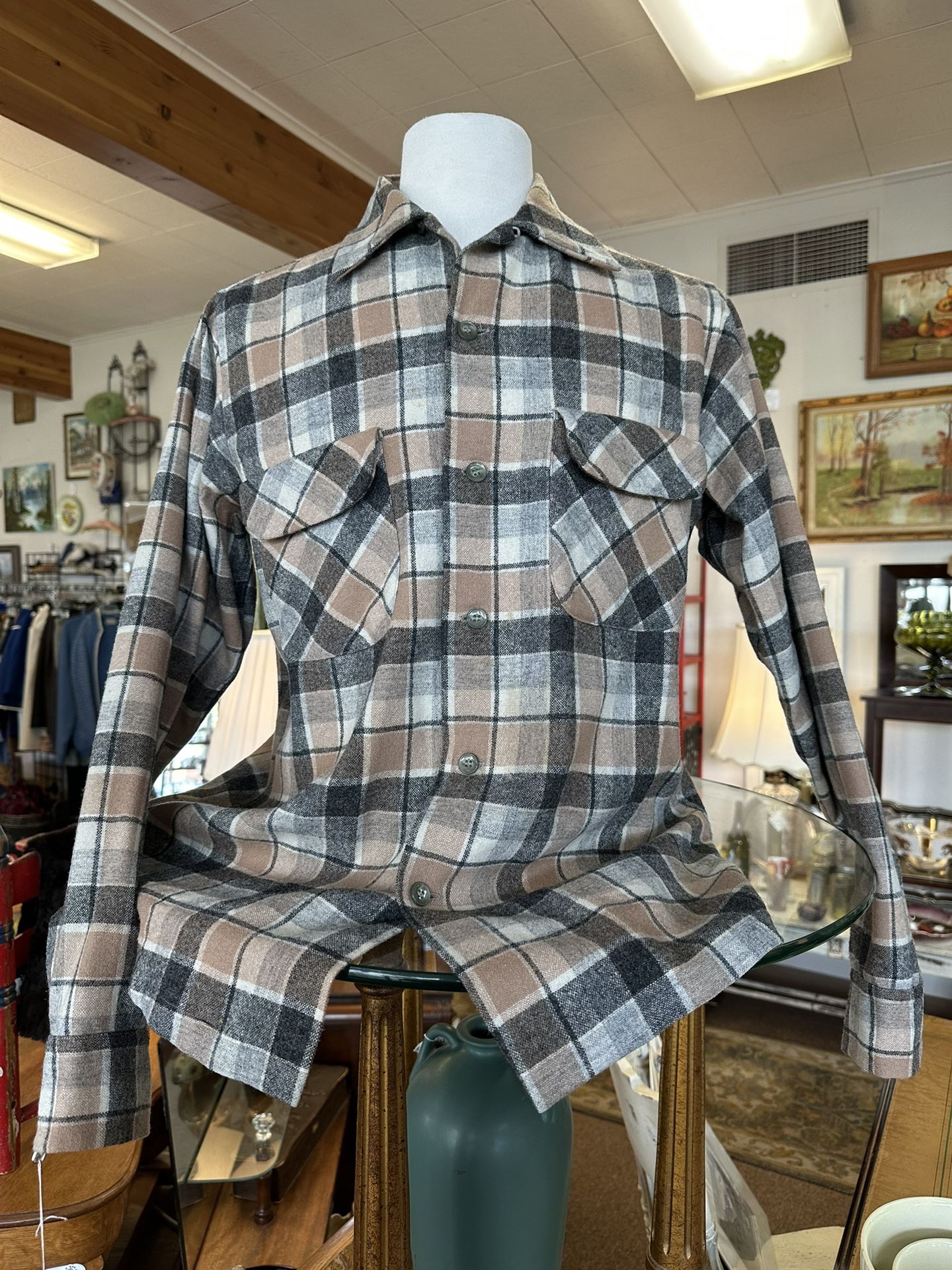 1960’s Pendleton Wool Plaid Board Shirt 