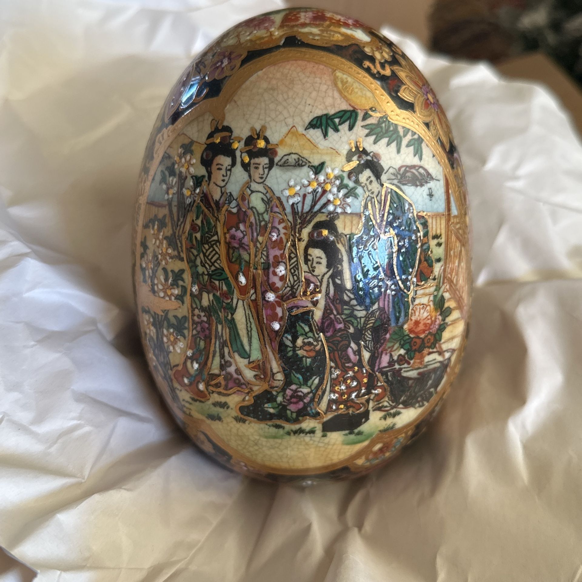 Royal Satsuma Hand Painted EGG