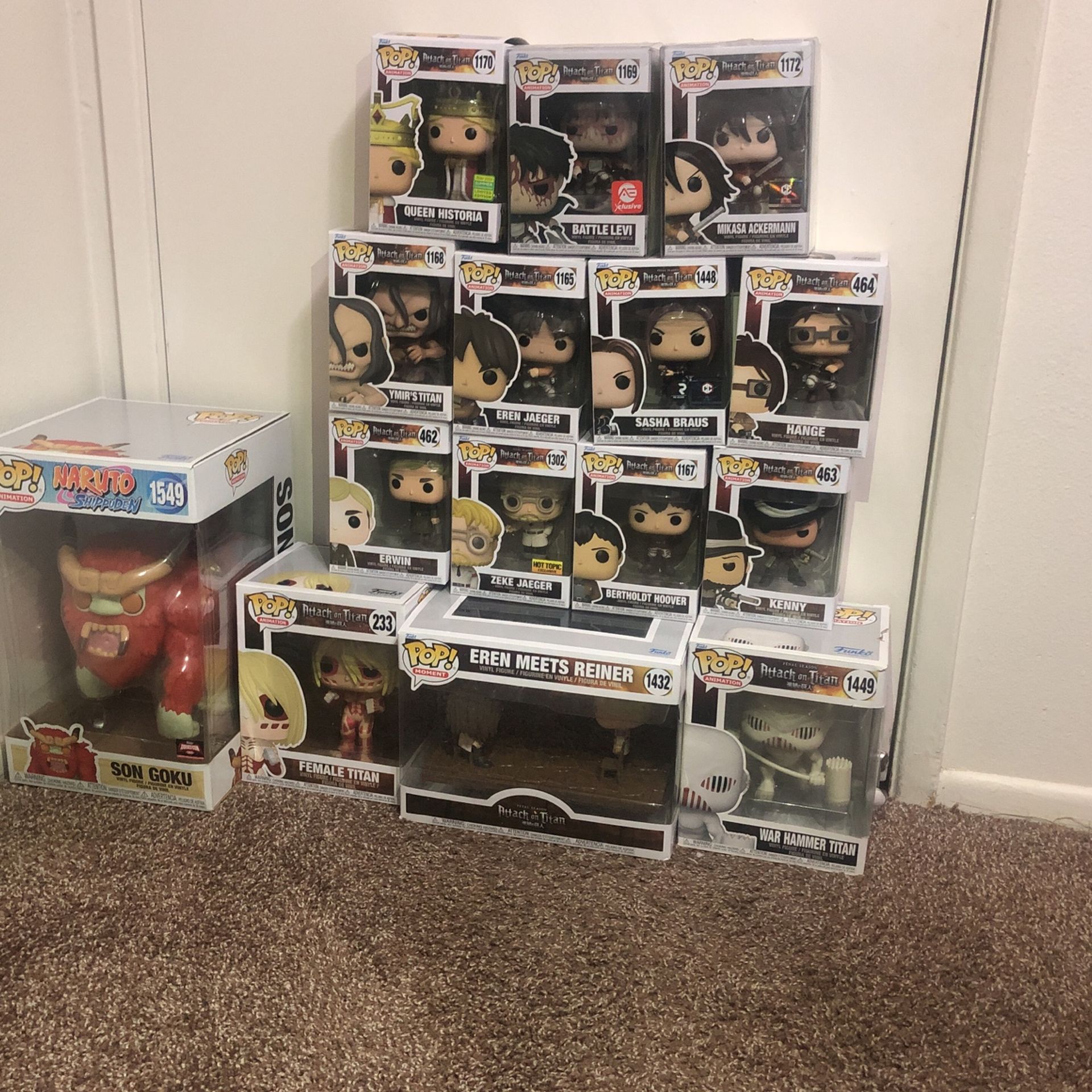 Attack On Titan Funko Pops And OneNaruto Son Goku Funko Pop
